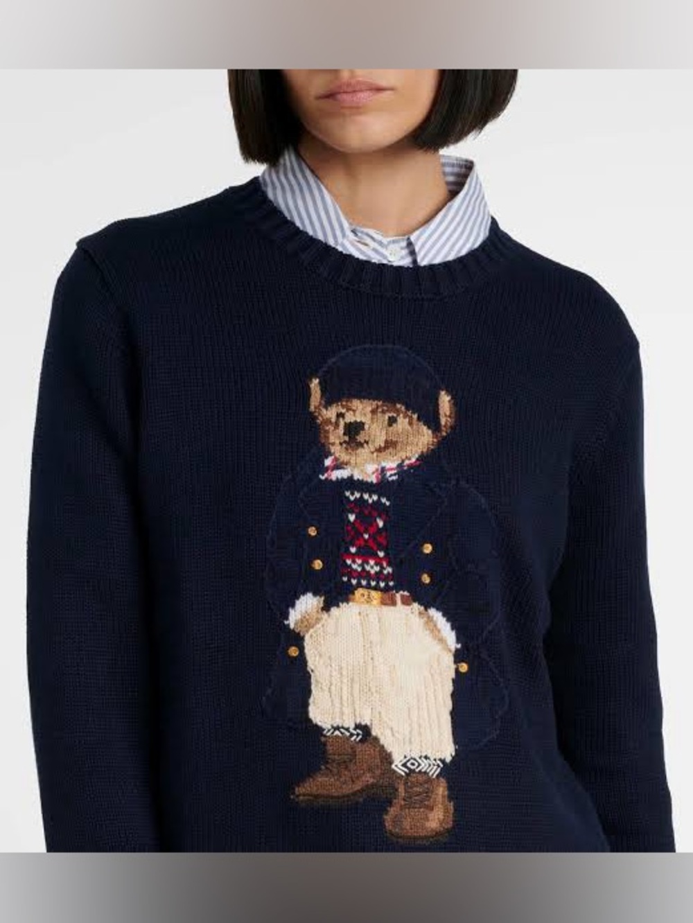 NWT Polo Ralph Lauren Women's Polo Bear Crewneck Sweater Size Medium
